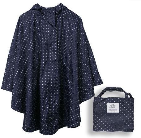 Dünne Mit Kapuze regenmantel frauen Punkte wasserdichte draussen damen regen Mantel Poncho chubasquero mujer capa de chuva: Blau mit Weiß Punkte / M