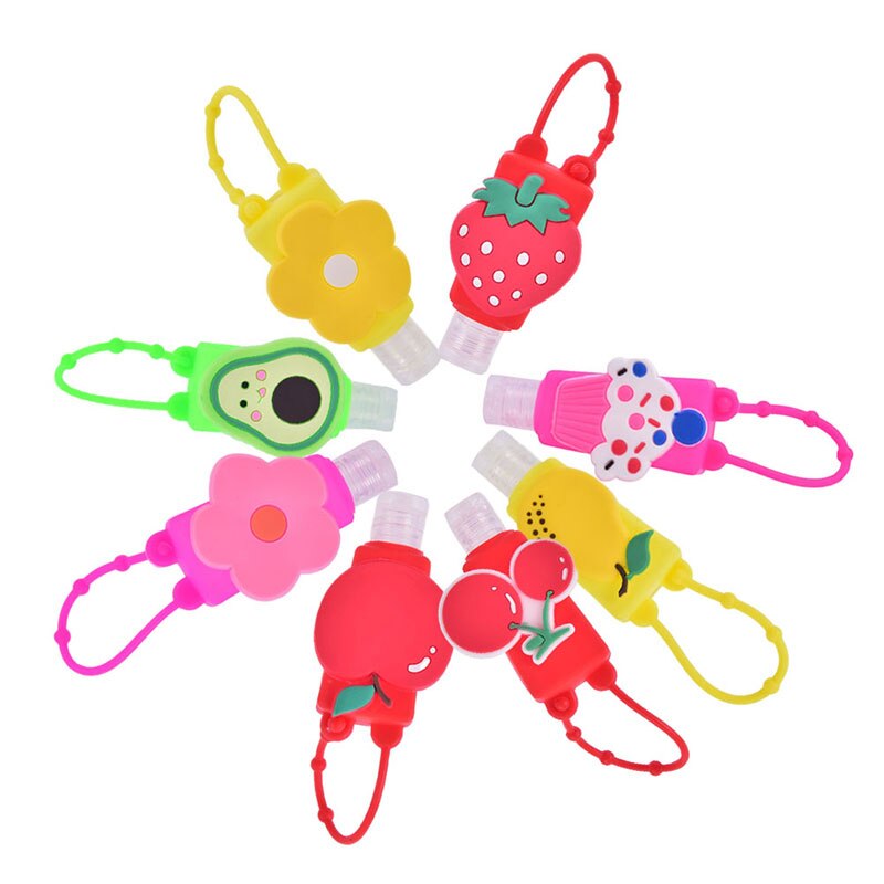 Cartoon Silicone Mini Hand Sanitizer Holder Travel Outdoor Safe Gel Holder Hangable Liquid Soap Dispenser Containers For Kids