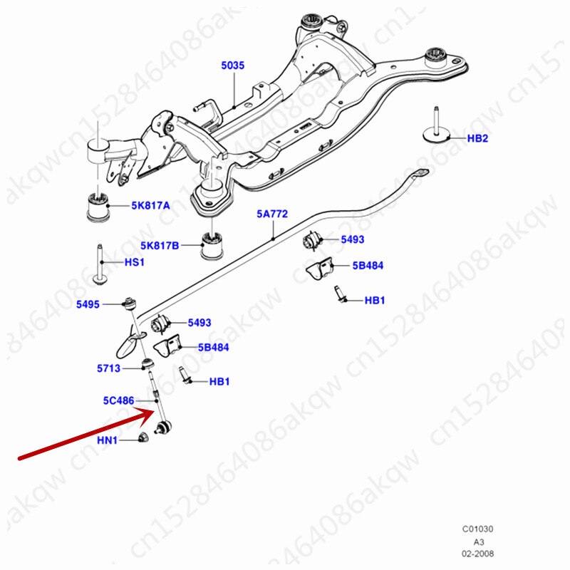 Car Rear balance bar 2007For dMo nde oGa lax yM3 M5 Rear stabilizer bar Hanging ball head boom