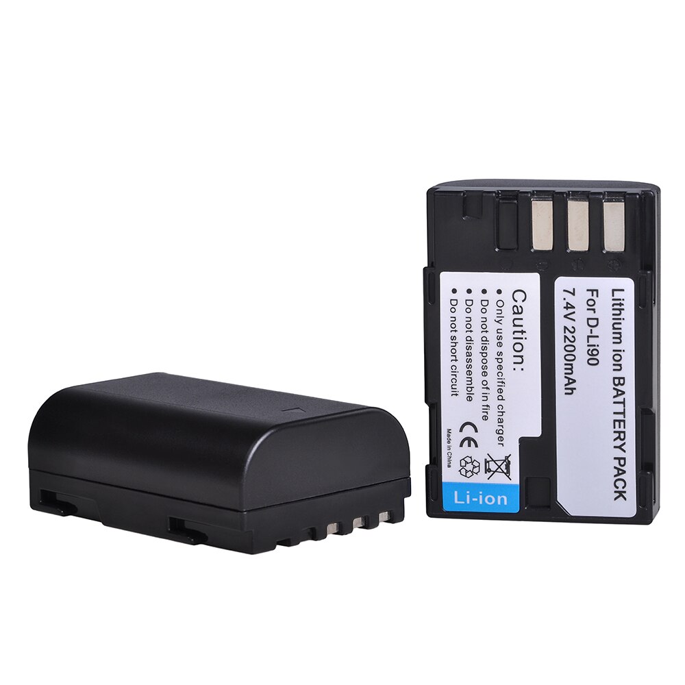 2x D-LI90 DLi90 D Li90 Batterij Akku + Dual Usb Lader Voor Pentax 645 645D 645Z K-1 K-01 K-3 K-5 k-5D K-5IIs K-7 K-7D