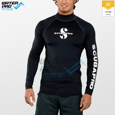 Scubapro RASH GUARD LONG SLEEVE UPF 50 MEN Snorkeling Diving Scuba Water Sports: BLACK / XXL