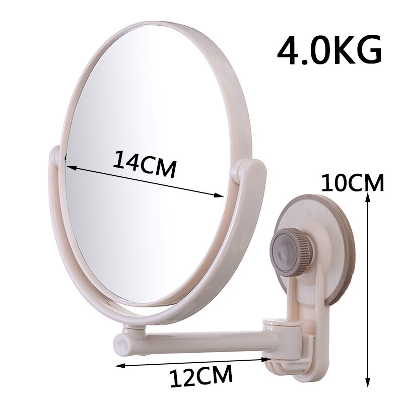 Suction Cup Wall Mounted Mirror Double Side Bathroom Mirror 360 Degree Adjustable 3X Magnifying Round Makeup Shaving Mirror