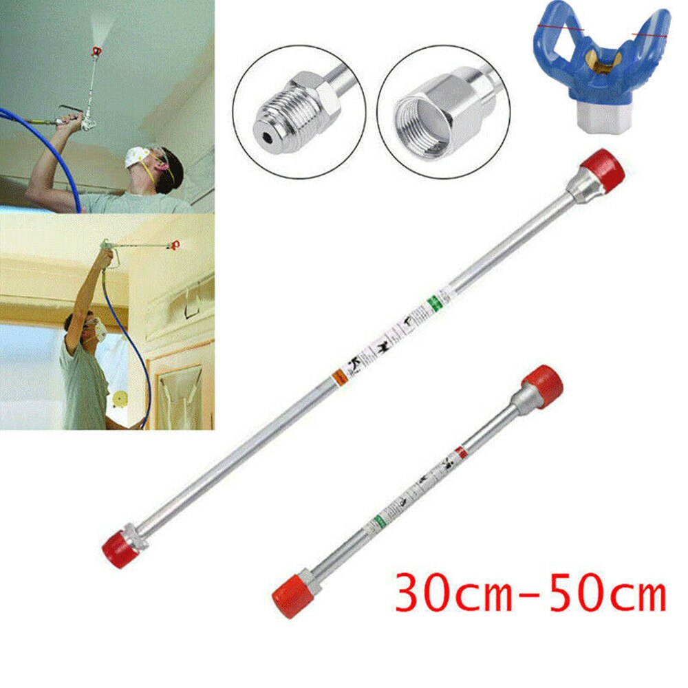 US Airless Paint Sprayer Spray Gun Base Tip Extension Pole Rod 20 30 50 75cm 100cm Fluid Atomizing Non-Friable Nozzle Bar
