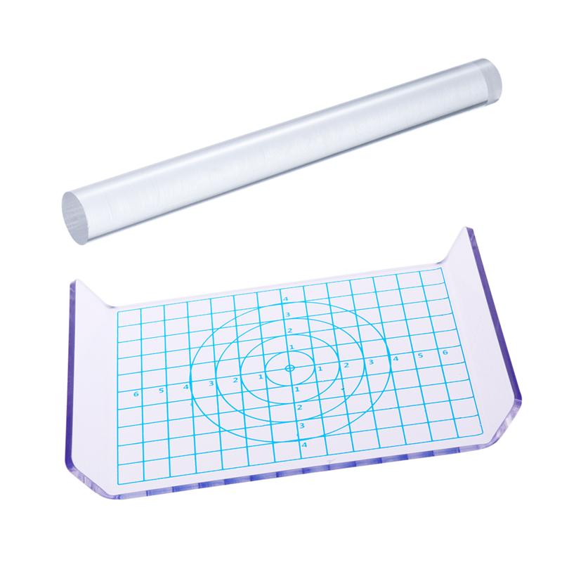 2 stücke Acryl Tonne Rolle Acryl Blatt Bord mit Netz Ätherisches Modellierung Tonne Werkzeuge: 1