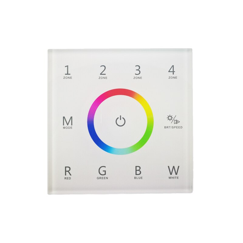 T14 Led RGBW Strip Controller Wall Mount Touch Panel DMX Master And 2.4GHz RF Wireless Dual Function 100V-240V 4 Zones