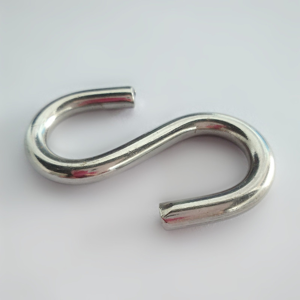 OUNONA 2pcs Hooks 8mm Stainless Steel Heavy Duty S Shaped Hooks Hangers for Wall Bathroom Kitchen