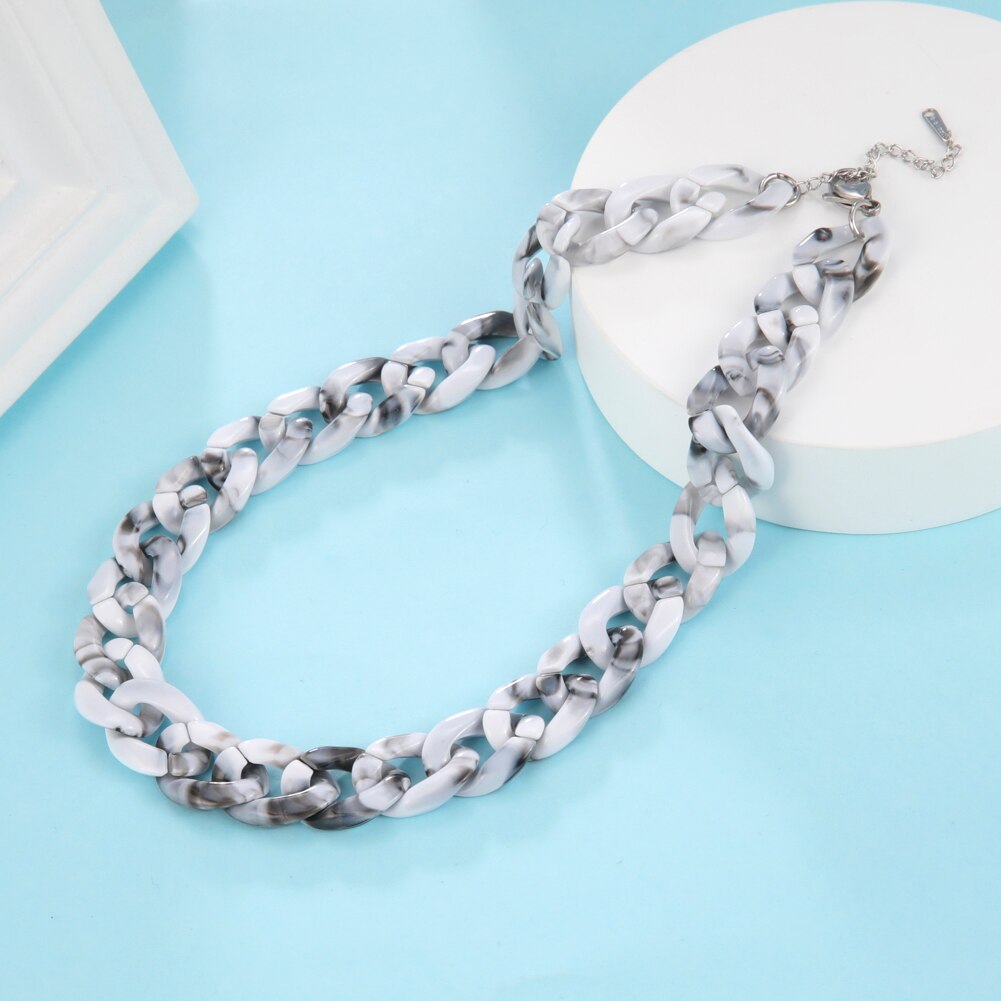 Skyrim Boho Women&#39;s Neck Chain Black Acrylic Choker Necklaces for Girls Korean Party Jewelry Valentine&#39;s Day: Silver Color