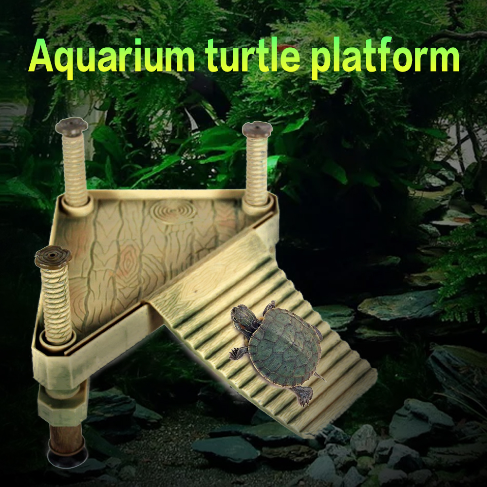Turtleplatform climbaquarium dekorationer turtle island platform akvarium krybdyr