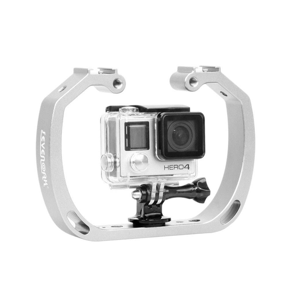 Tauchen Unterwasser Handheld Action Kamera Halter Doppel-Arm Tray Unterstützung Stabilisator Halter Käfig Selfie Monopod Halterung Für GoPro