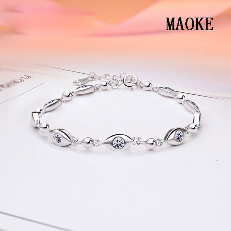 Promotionele S925 Sterling Sv Armband Ingelegd Zirkoon Paar Demon Eye Armband Mode-sieraden Voor Vrouwen Mode