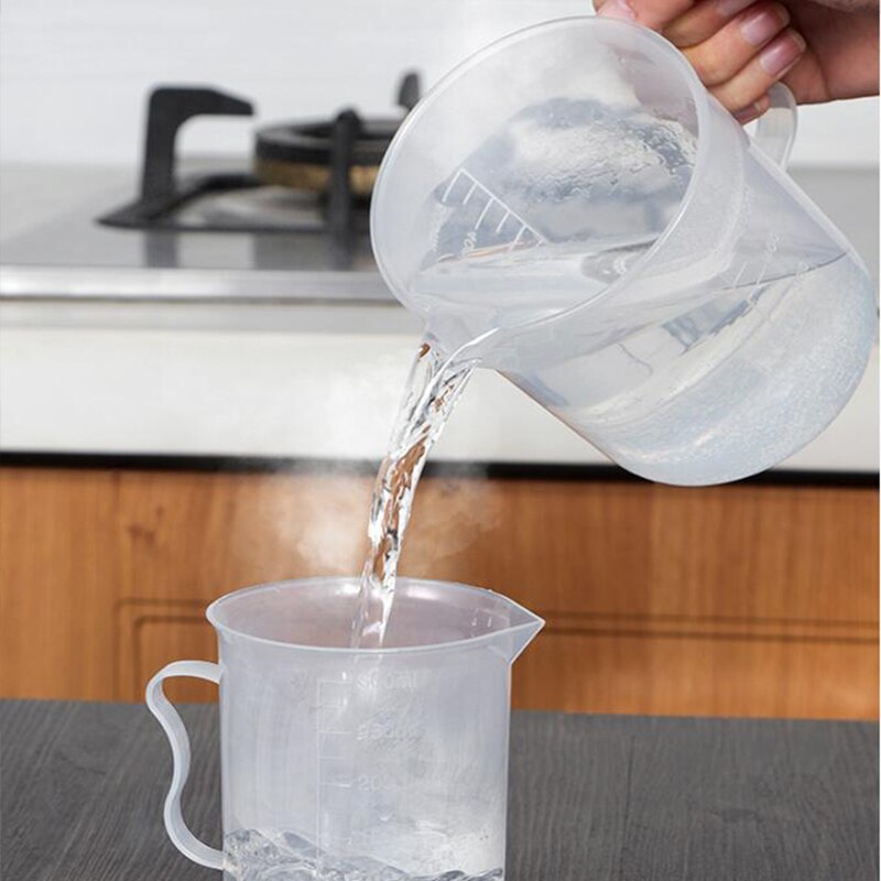 500ml/1000ml Clear Plastic Graduated Measuring Cup for Baking Beaker Liquid Measure JugCup Container
