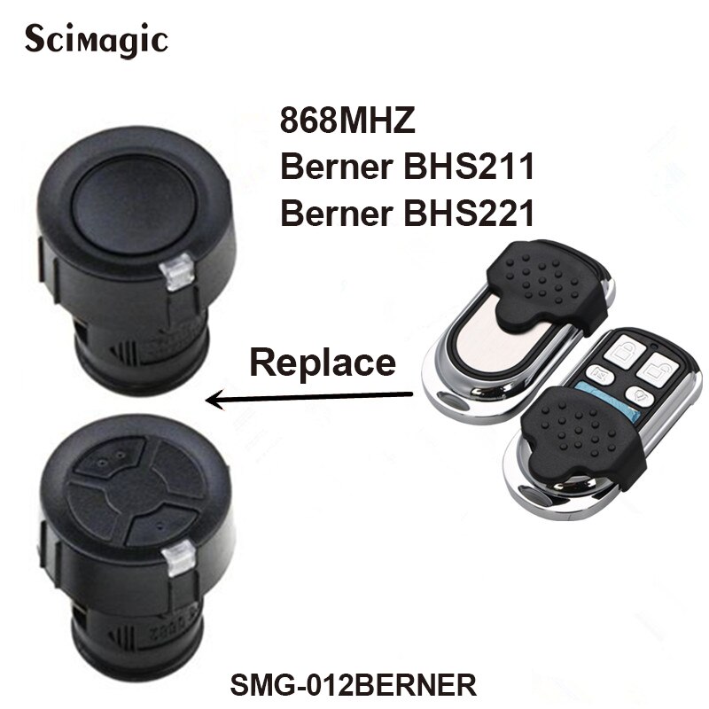 BERNER 868.3MHz garage door remote control BERNER BHS140 BHS110 BHS121 opener keychain
