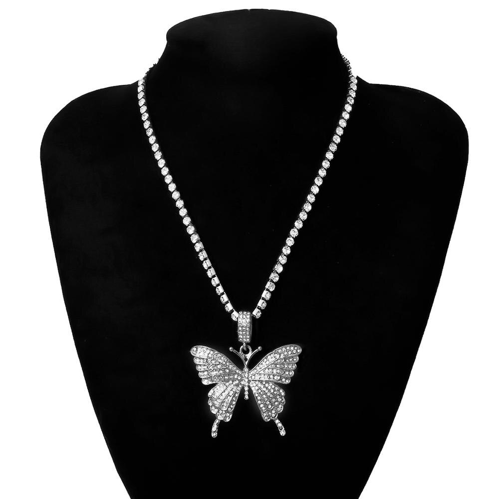 Mezcla de estilos, collares llamativos de mariposa, colgantes para mujer, Gargantilla, estilo Simple, Animal lindo, cadena de clavícula de mariposa: 6