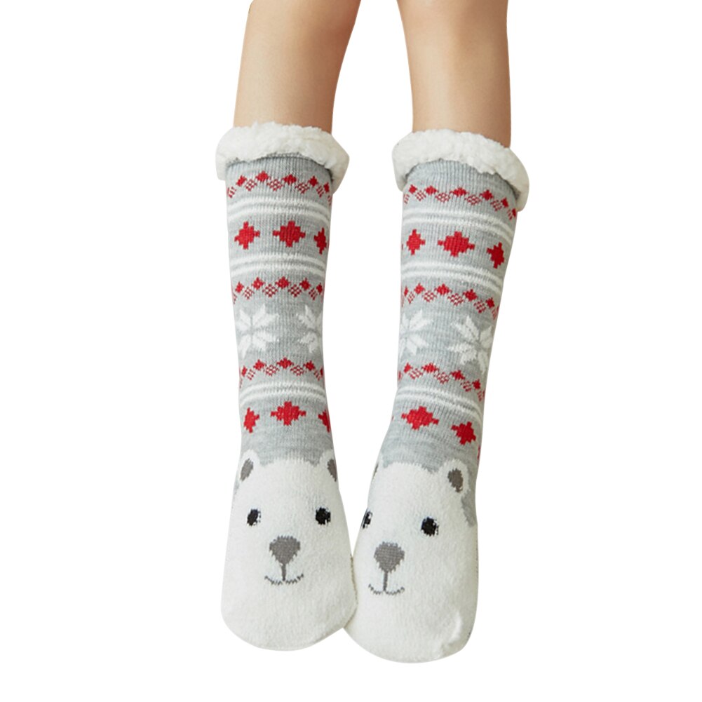 Kvinder ekstra varm fleece indendørs sokker varme fødder strækbare til vinterhjem jul  x85: H