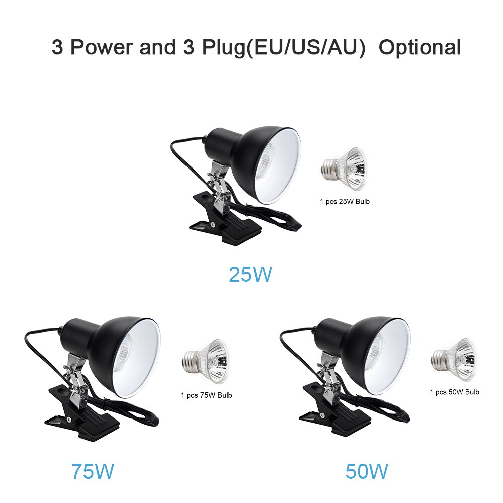 Reptile Heat Lamp 25/50/75W Tortoise Heat Lamp Fish Tank Aquarium E27 Bulb Light Basking Lamp for Reptiles Lizard Turtle