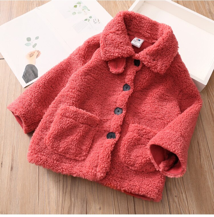 2020 ragazze rosso autunno e inverno outwear inverno caldo del rivestimento del cappotto del capretto dei bambini ispessiscono vestiti