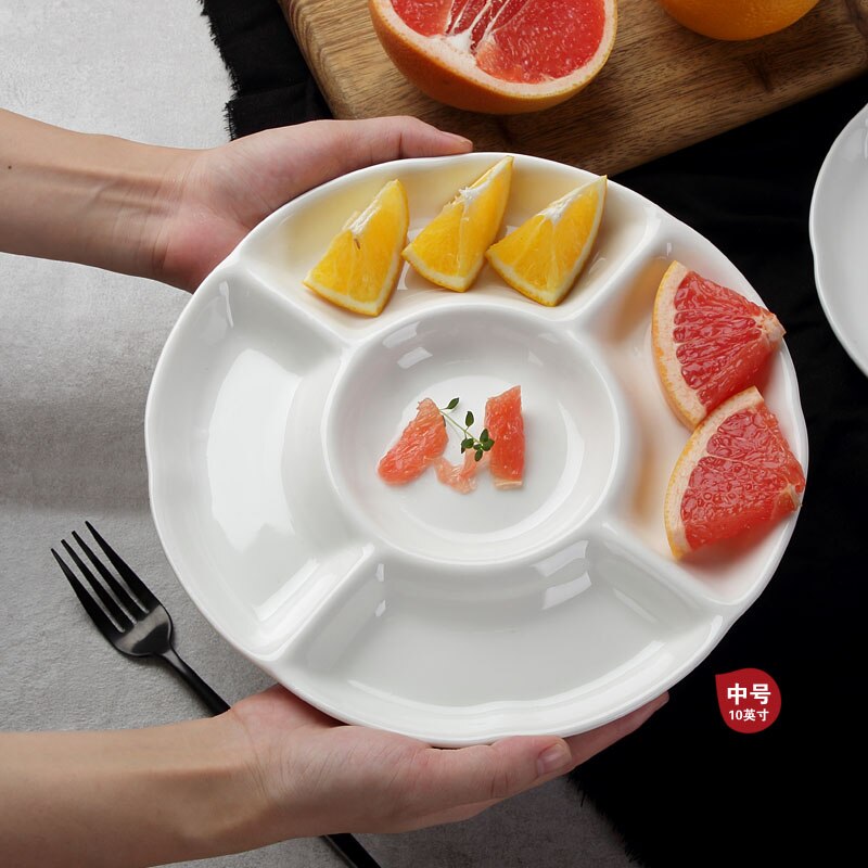 Ceramic circular multi tray five fruit platters fruit platter cold dish snack bar restaurant stewed dish with drie