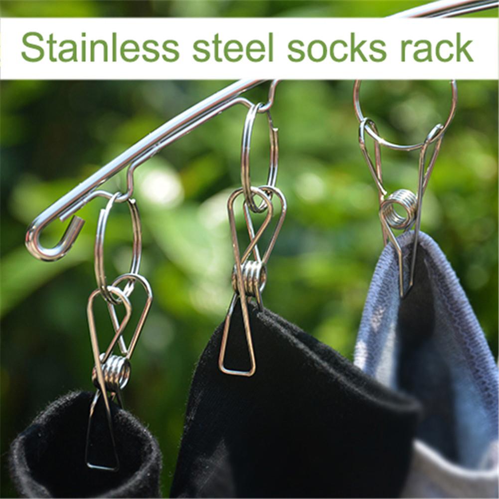8/10/20 Pegs Stainless Metal Laundry Socks Washing Clothes Hooks Airer Outdoor Home Bath Dryer Rack Hanger
