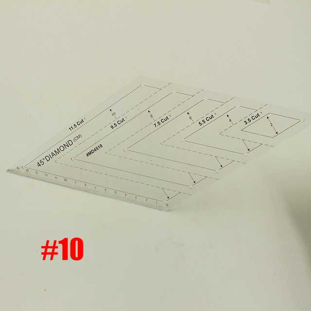 1pcs Plastic Clear Sewing Patchwork Ruler Tools Quilting Grid Rulers Cutting Pattern Tailors Ruler DIY Sewing Craft Scale Ruler: NO.10