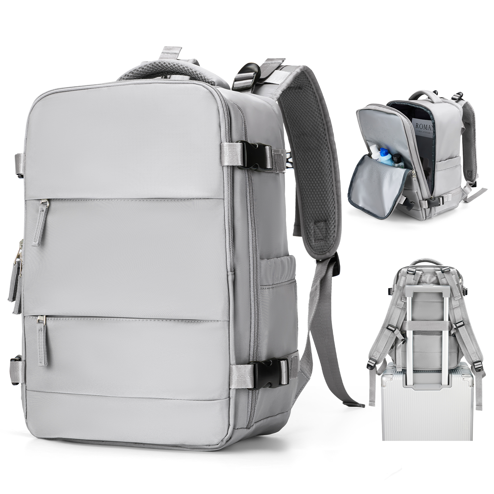 Backpack Travel Cabin Aircraft 40x20x25 Women's Backpack ,Waterproof Travel Backpack Laptop Backpack Female bags ,Male Backpacks: GRAY