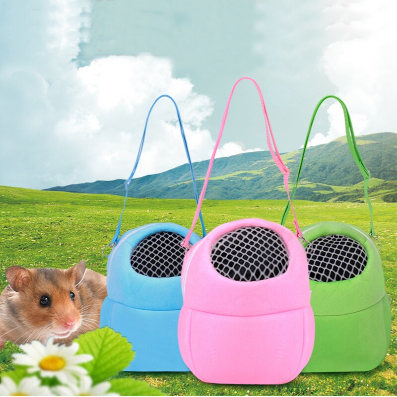 Hamster Carrier Draagbare Kleine Pet Carrier Warm Sleep Ademende Reizen Opknoping Rat Kooi Voor Hamster Cavia Carry Bag