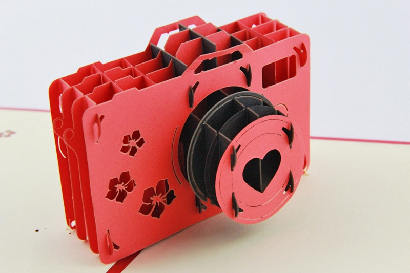 3D Vintage Camera Wenskaarten/grappige pop up card