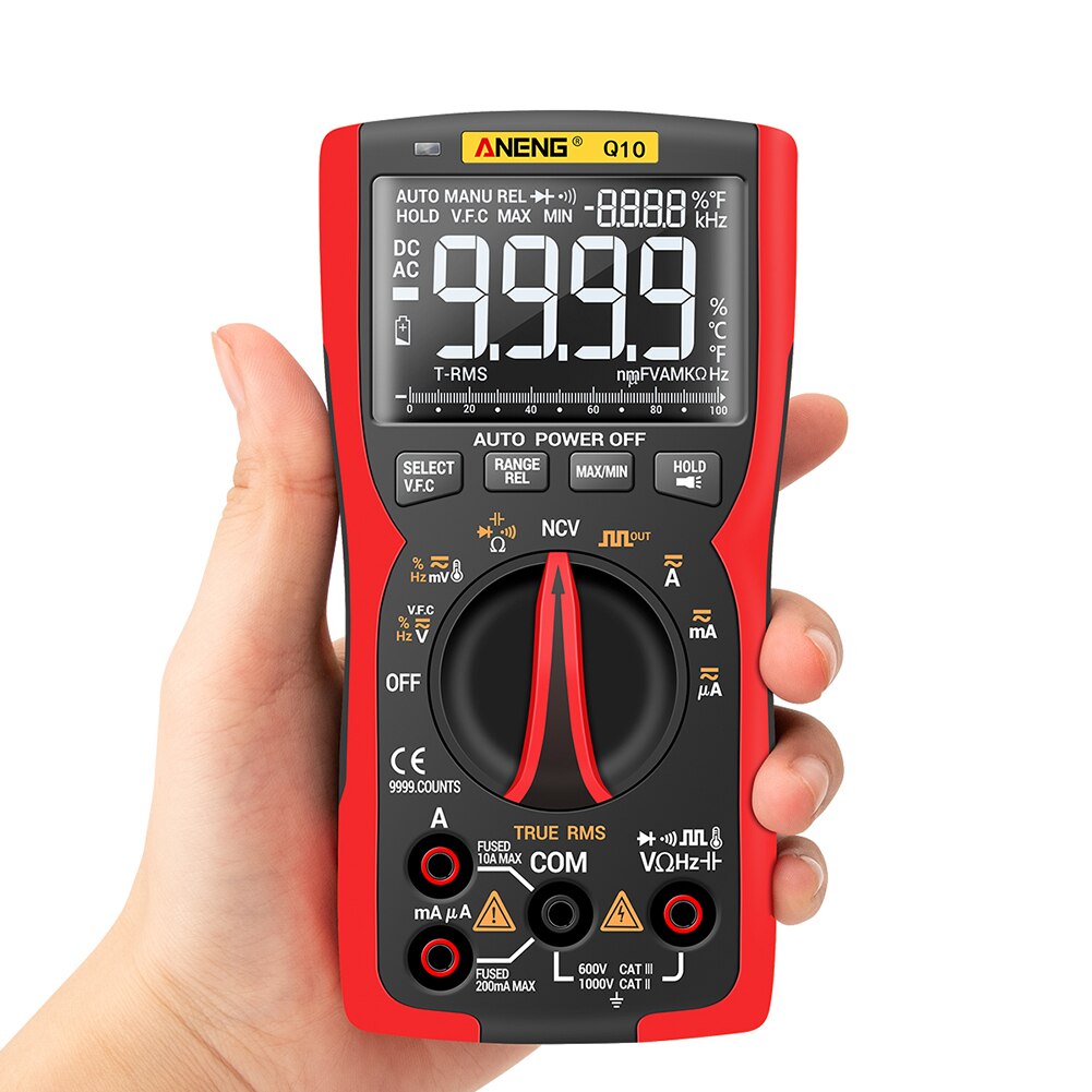 ANENG Q10 Digital Multimeter True RMS Analog Tester Meter Capacitance Meter DIY Transistor Capacitor NCV Tester