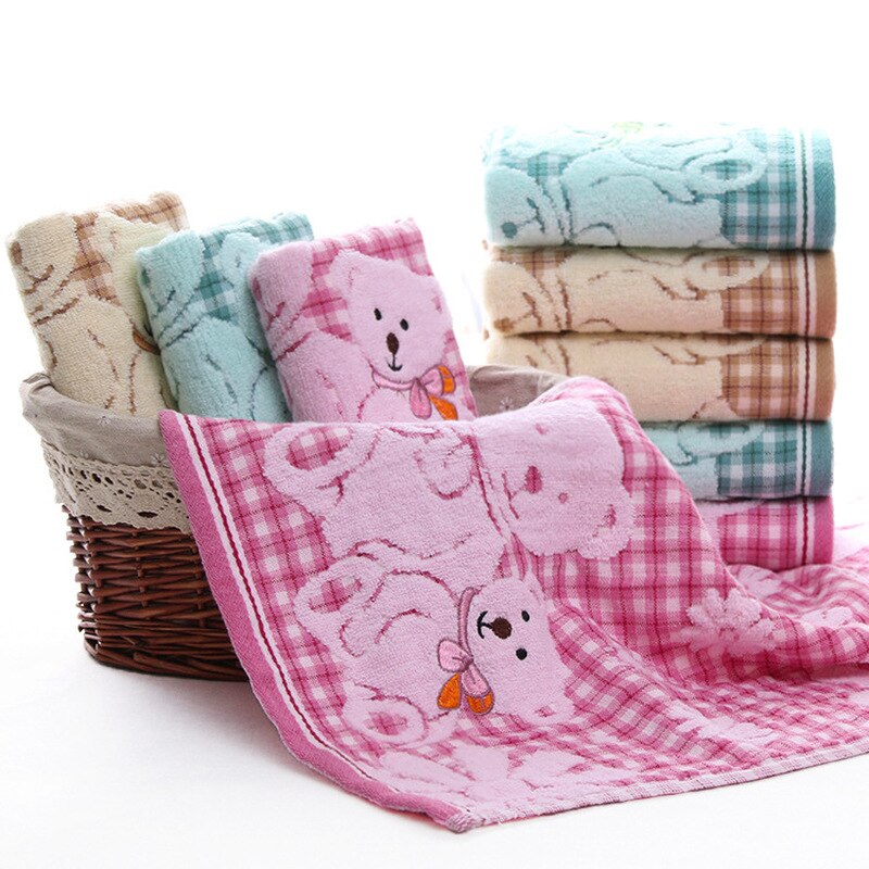 Cotton Baby Towel Cute Cartoon Baby Face Towel Soft Double Baby Gauze Towel