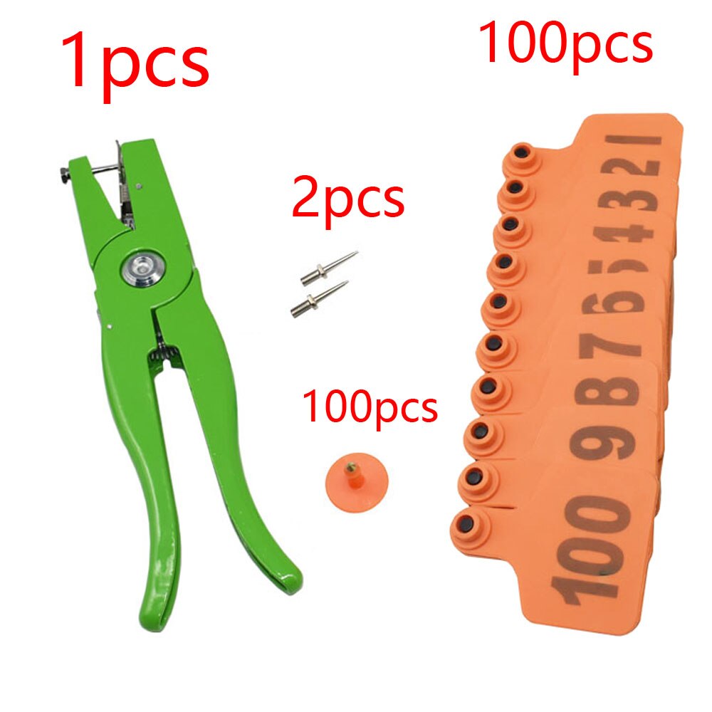 Farm Animal Cattle Ear No. 001-100 Digital Identification Card Label Signage Cow Ear Tag Copper Head Earrings Equipment 100 Pcs: Auburn