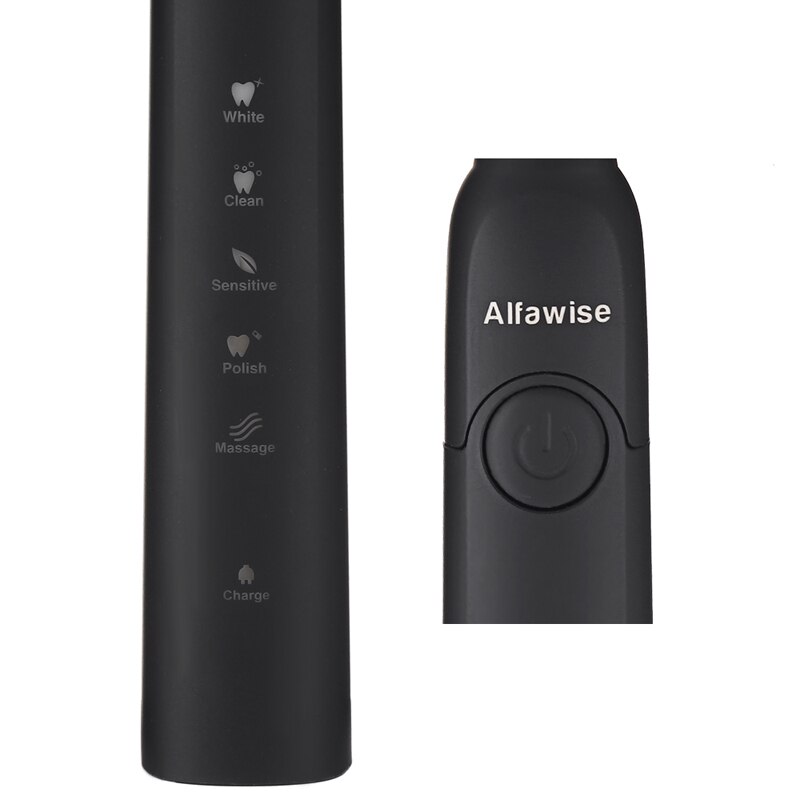 Cepillo de dientes eléctrico Alfawise SG-949 Sonic con carga USB con temporizador inteligente cinco modos de cepillado a prueba de agua con 3 cabezales de cepillo de dientes
