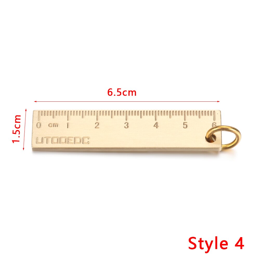 Portátil llavero latón portátil único herramientas de manualidades diy silbato gobernante colgante de llavero de la joyería llaveros Accesorios: 4
