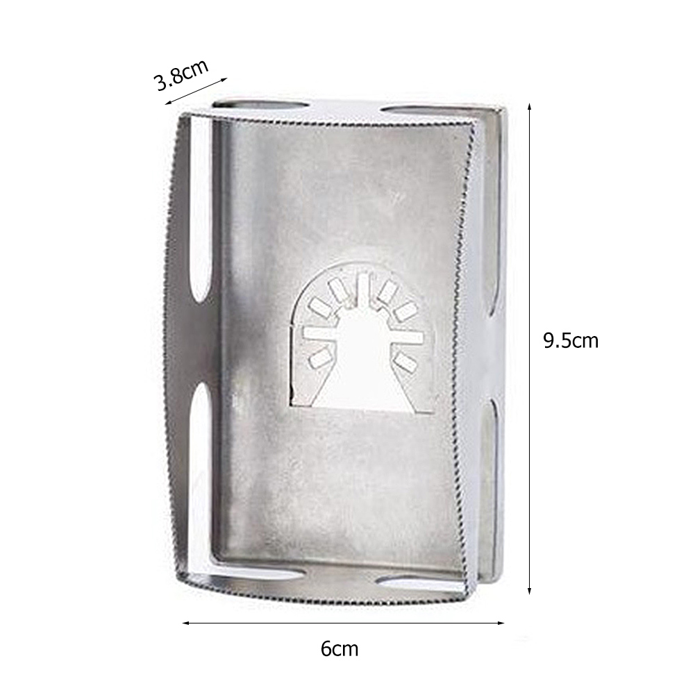 Universal Open Backed Square Slot Cutter Square Rectangle Slot Drill Socket Holes Opener for Plasterboard Dry Wall Electric Tool: Sliver Rectangle