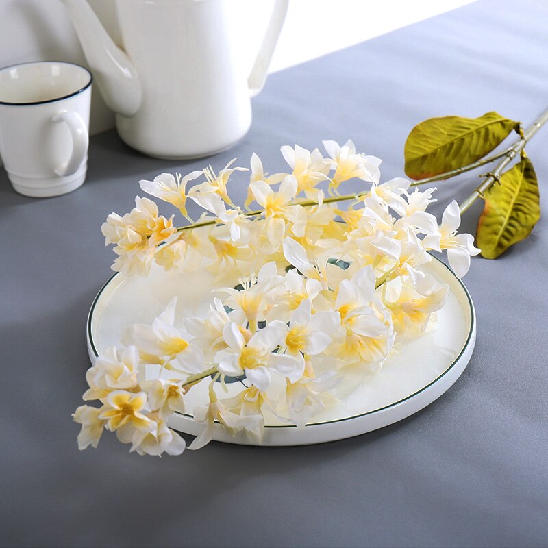 Artificial Flowers Hyacinth Non-woven Fabrics Flower Branch White Flowers Home Decoration Accessories: Champagne 1 Pcs