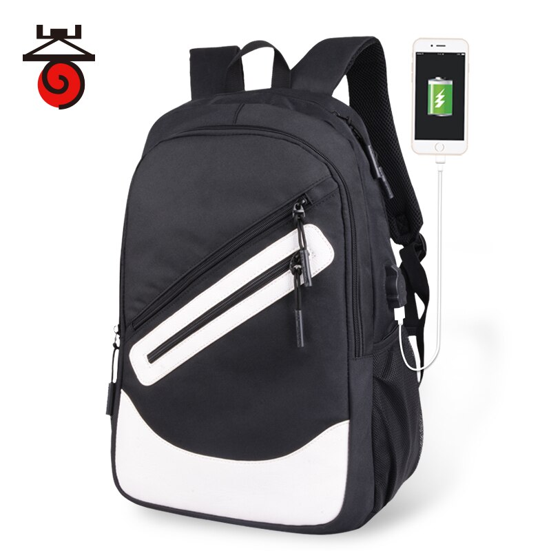 2pcs Bag Set Boys School Bags Waterproof Large Backpack Teenagers Bagpack High School Backpack for Boy Girls Student Chest Bag: Black-white B