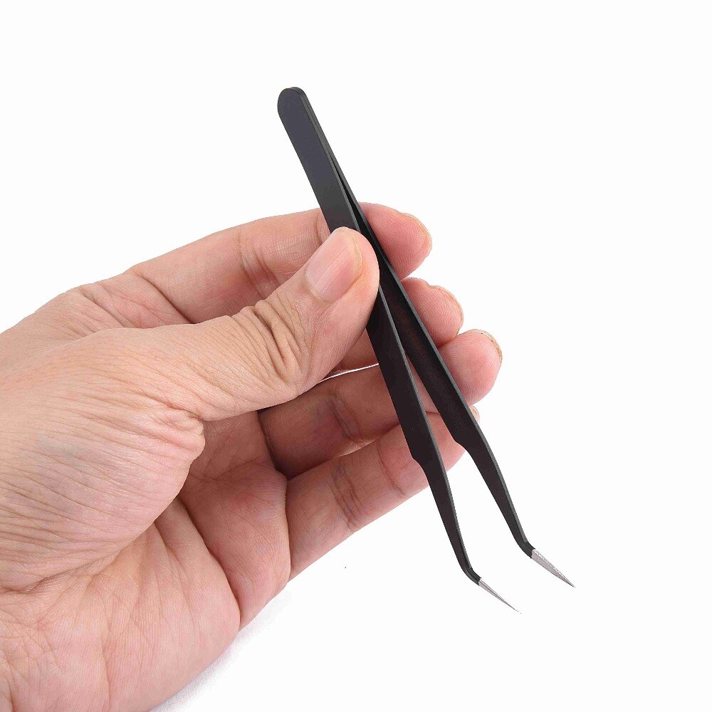ROSALIND 1pz Pinzette Del Chiodo Operai Del Salone Del Chiodo Pinzette Nero Rhinestones Paillette pinza raccolta clip rifinitore Strumenti di Arte