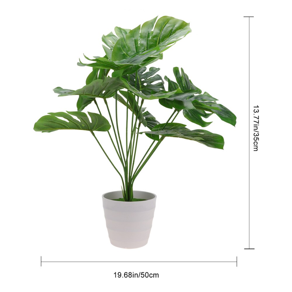 1Pc Faux Monstera Plant Realistic Green Faux Monstera Plant Artificial Monstera Pot for Office Home