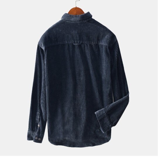 Fløjlsskjorte herre laple efterår vinter toppe lange ærmer herre skjorter casual slim fit camisa hombre  d91101