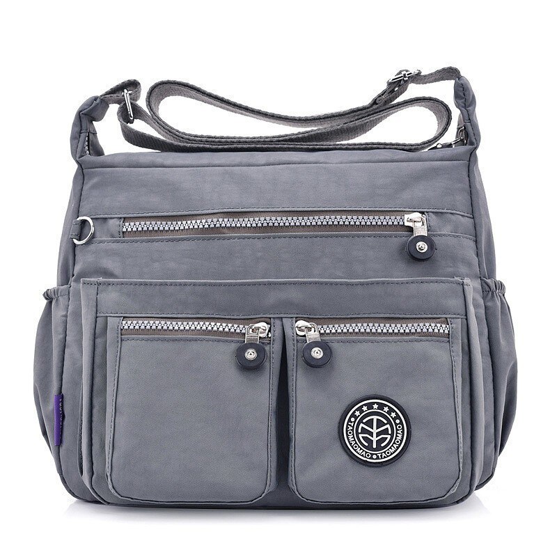 TTOU Women Casual Messenger Bags Waterproof Nylon Handbag Female Daily Shoulder Bag Ladies Crossbody Bags Bolsa Sac A Main: Gray