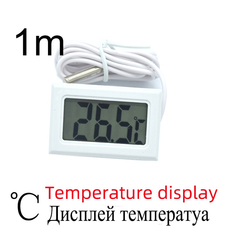 Termómetro de 1M, medidor de temperatura, pantalla LCD Digital: Blanco