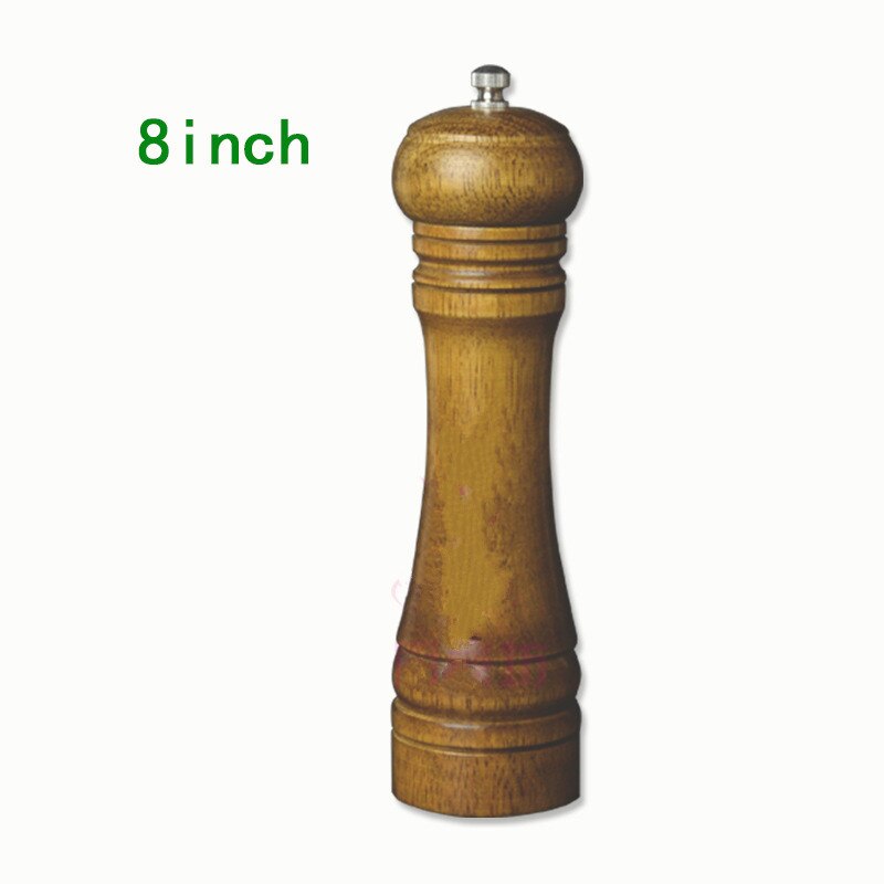 1PCS Eiken Grinder Zout en Peper Grinder Spice Grinder multifunctionele Kruiderij Fles Keuken Gereedschap (5,8, 10 inch) Pepermolen: 8-inch