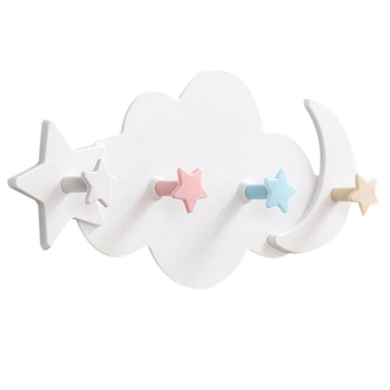 Cute Moon Star Cloud Shaped Hooks Plastic Towel Clothes Coat Hanger Wall Decorative Tool Children Bedroom Pendant