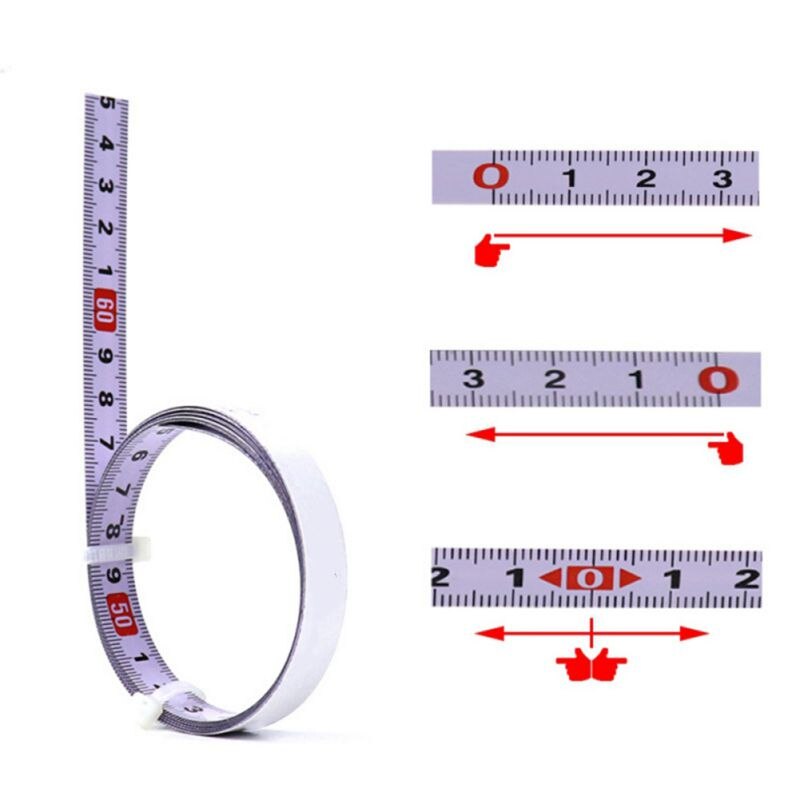 1/2/5M Sticky Scale Ruler Adhesive Miter Saw Track Tape With Glue Mechanical Scale Middle Scale Tape Measurements