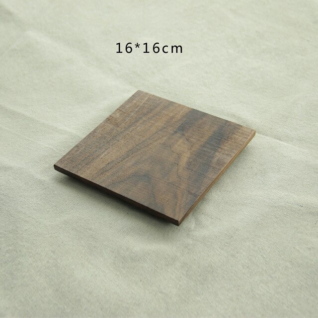 Bread Wood Plates Black Walnut Rectangle Square Wood Pan Plate Fruit Dishes Saucer Tea Tray Dessert Dinner: 16x16CM