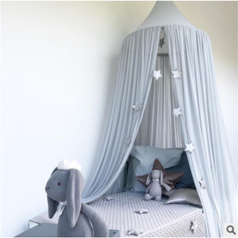 Kids baby bed canopy bedcover myggenet gardin sengetøj kuppel telt værelse indretning: 4