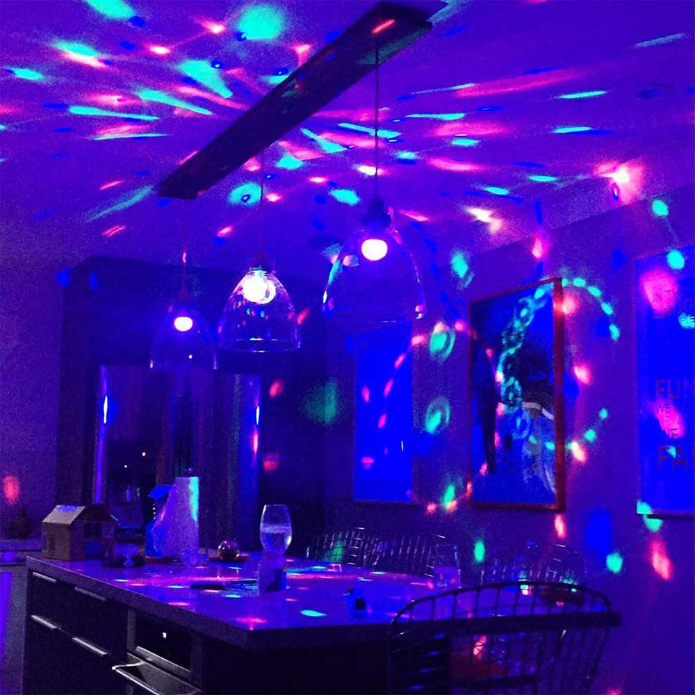 6w led scenepære  e27 baser farverig rgb diskoteklysprojektor dobbelt roterende hoved atmosfæreprojektionslys til fest ktv