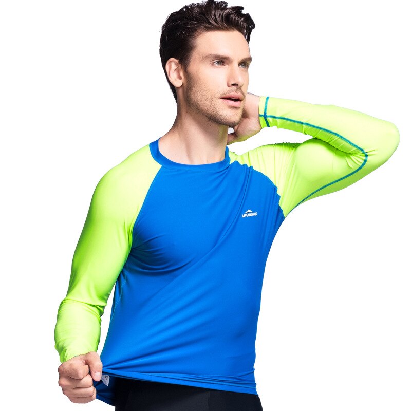 Long Sleeve Lycra Surfing Diving Swimming Rashguard Tops Ma;e Quick Dry Sun Protection Nylon Beach RashgGuard Shirts