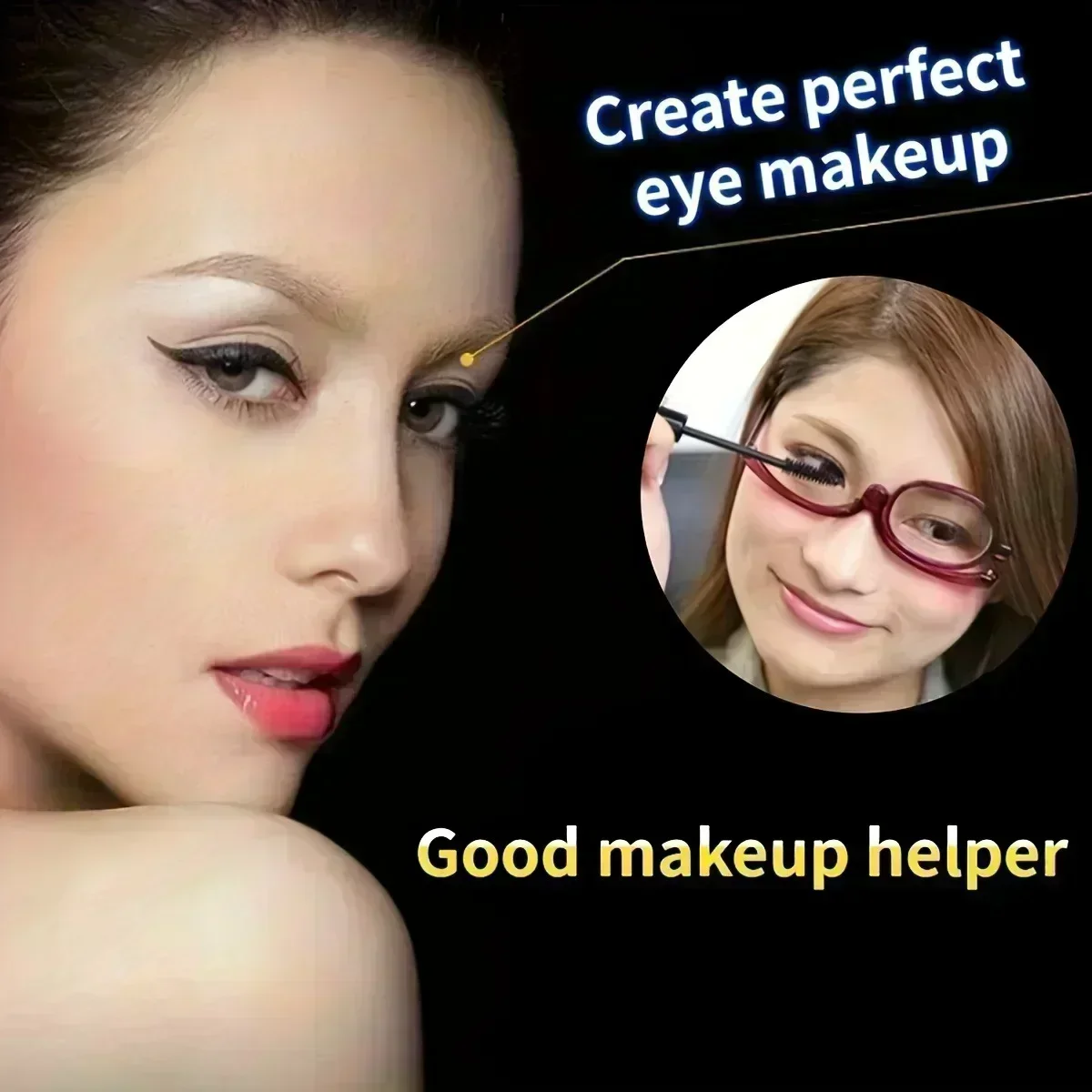 Elegante tegneserieinspirerte sminkebriller for kvinner – bærbare, polert finish