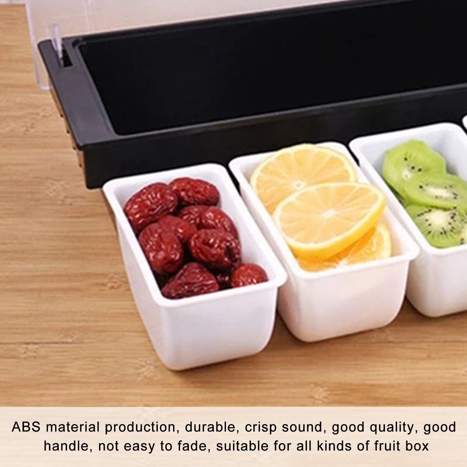 6 Compartment Condiment Dispenser Bar Fruit Caddy Garnish Tray Kitchen Spices Storage Holder Accessories