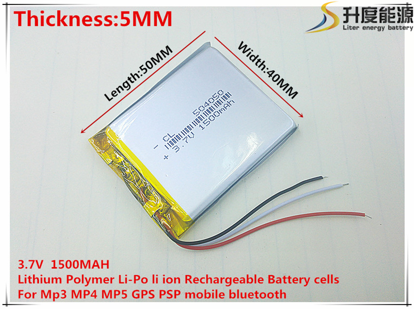 10 stuks 3.7 V 1500 mAh 504050 Lithium Polymer LiPo Oplaadbare Batterij Voor Mp3 Mp4 PAD DVD DIY E-Book bluetooth