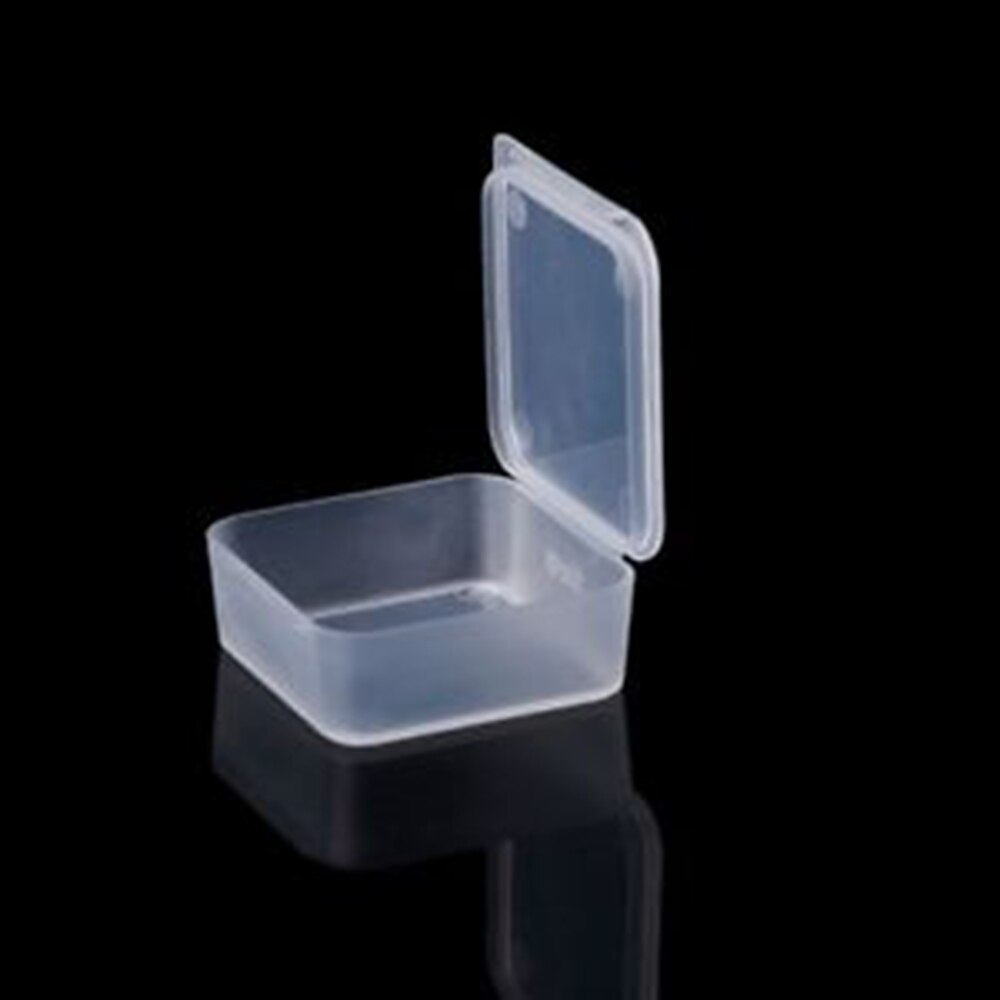 1 ud. Caja cuadrada pequeña caja de plástico transparente cajas de almacenamiento para herramientas DIY Nail Art accesorios de joyería cuentas piedras artesanales caja contenedor: 3